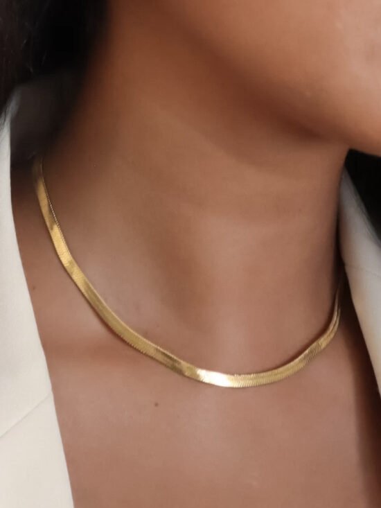 18K Gold Plated Waterproof Stainless Steel Chain Necklace - 6781