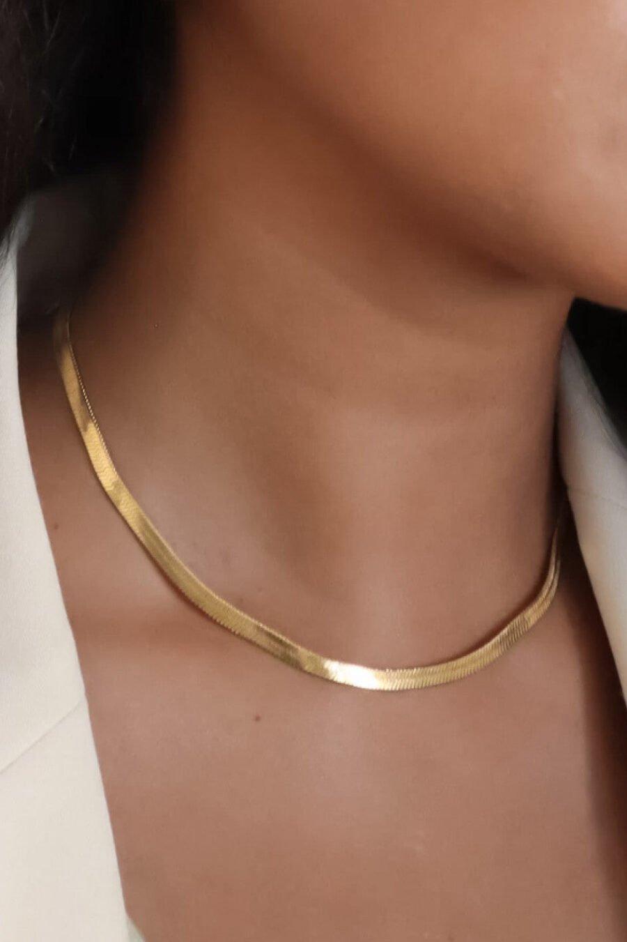 18K Gold Plated Waterproof Stainless Steel Chain Necklace - 6781