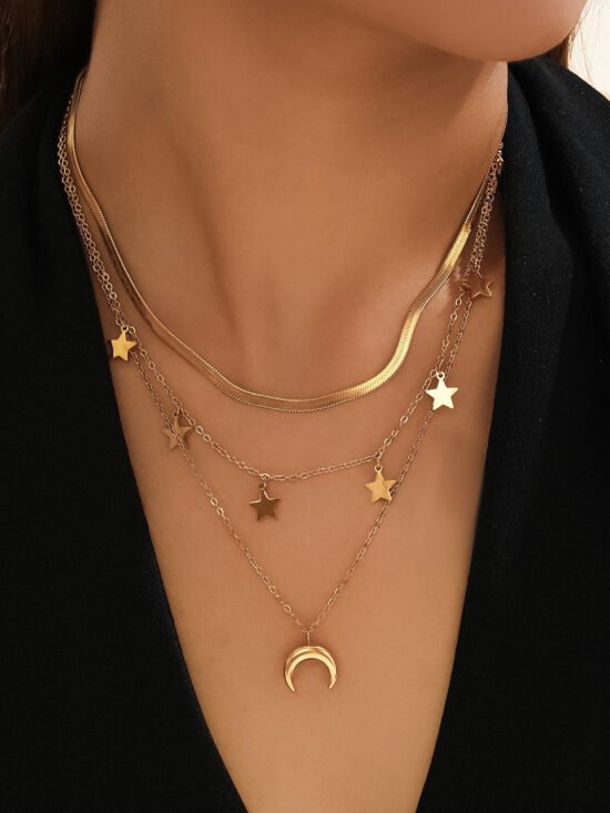 18K Gold Plated Waterproof Stainless Steel Chain Necklace - 6865