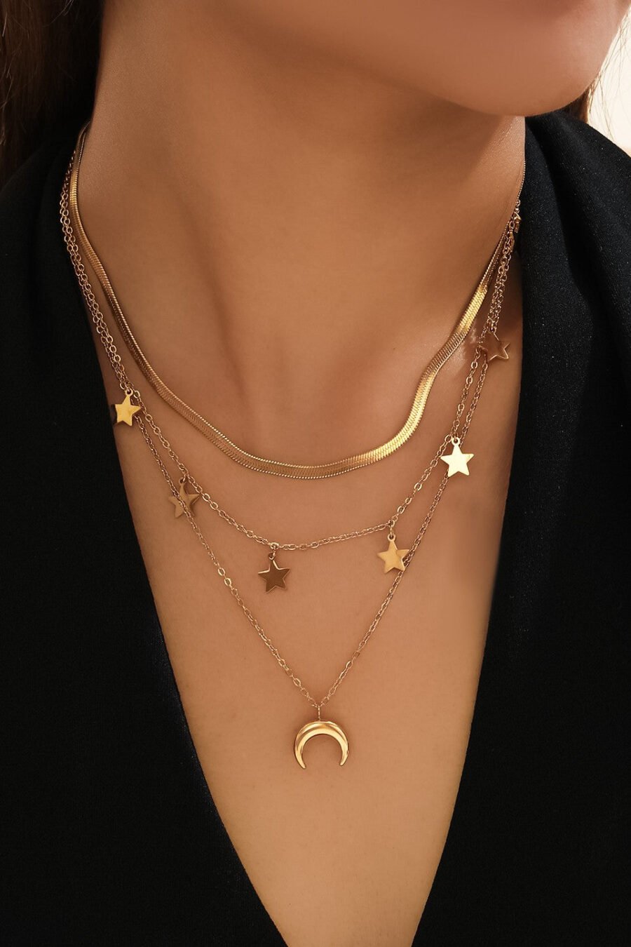 18K Gold Plated Waterproof Stainless Steel Chain Necklace - 6865