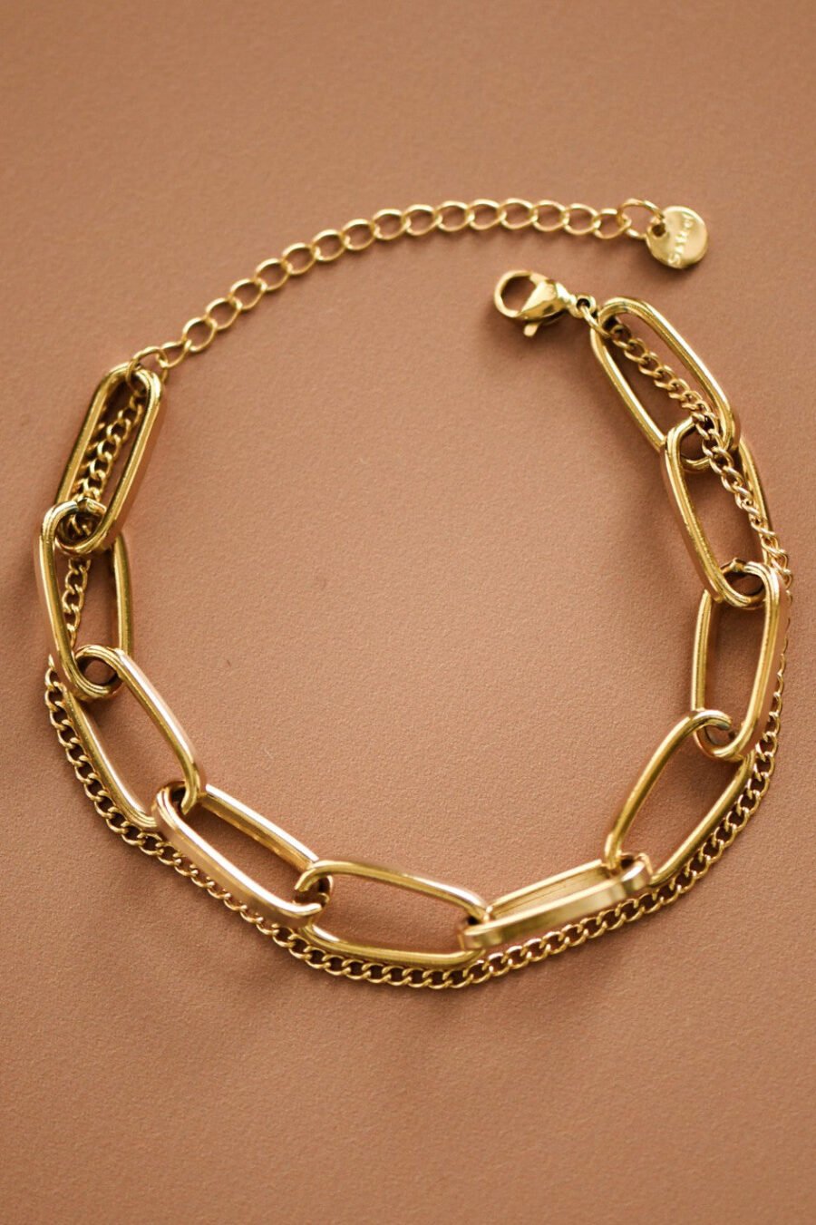 18K Gold Plated Waterproof Stainless Steel Chain Bracelet - 6878