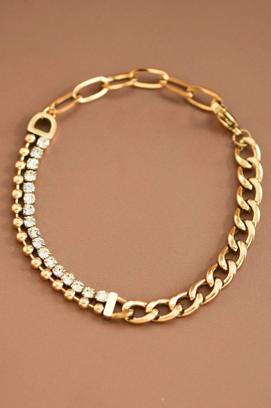 18K Gold Plated Waterproof Stainless Steel Chain Bracelet - 6875