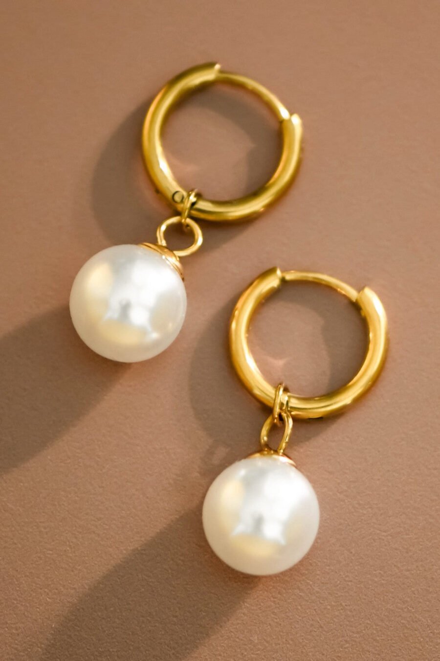 18K Gold Plated Waterproof Stainless Steel Drop Earrings - 6895