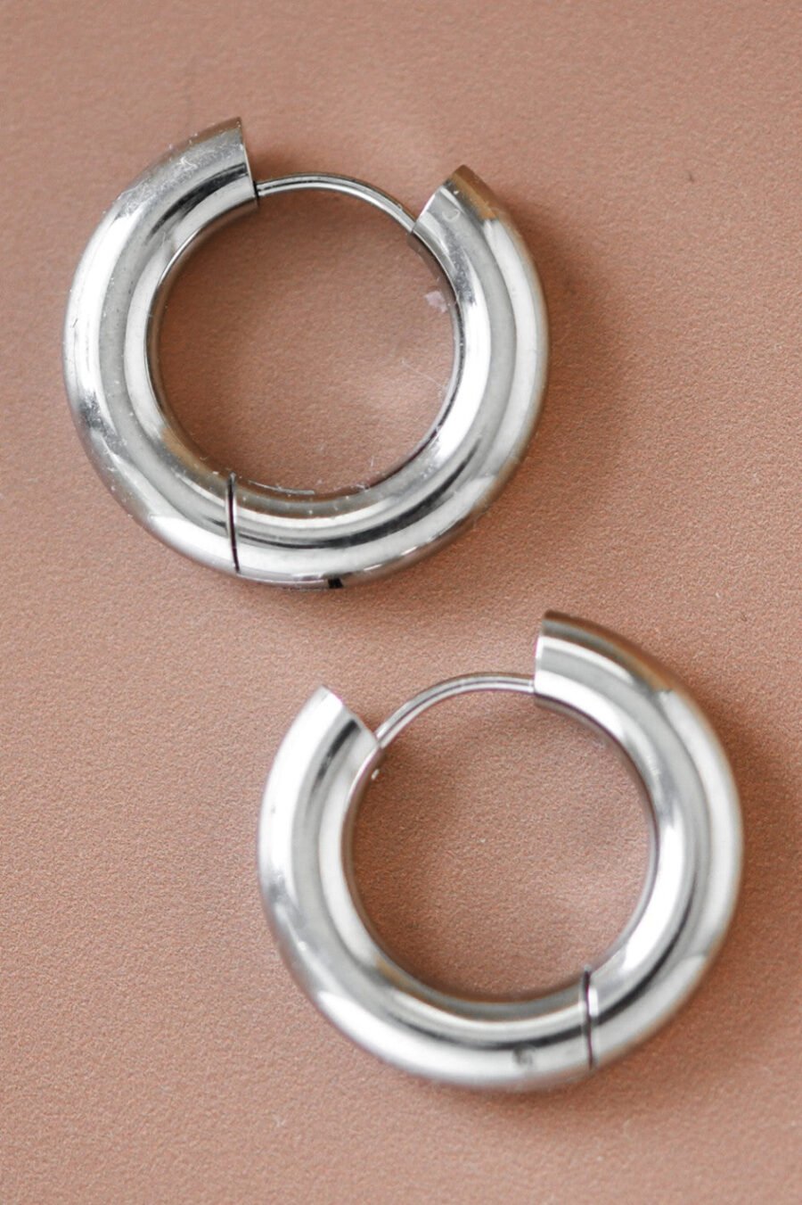 Tarnish Resistant Waterproof Stainless Steel Hoop Earrings - 7078