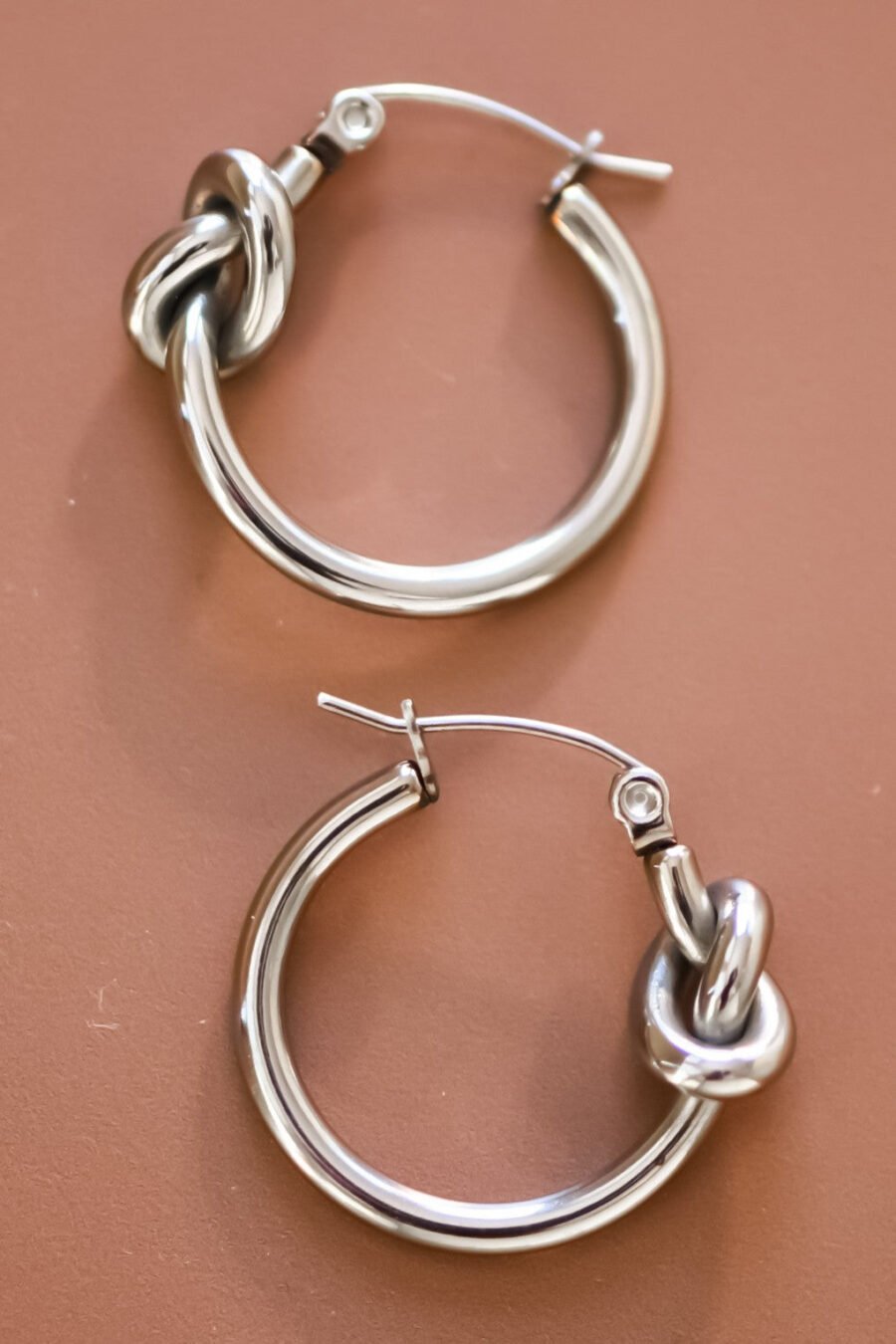 Tarnish-Resistant Waterproof Stainless Steel Hoop Earrings - 7075