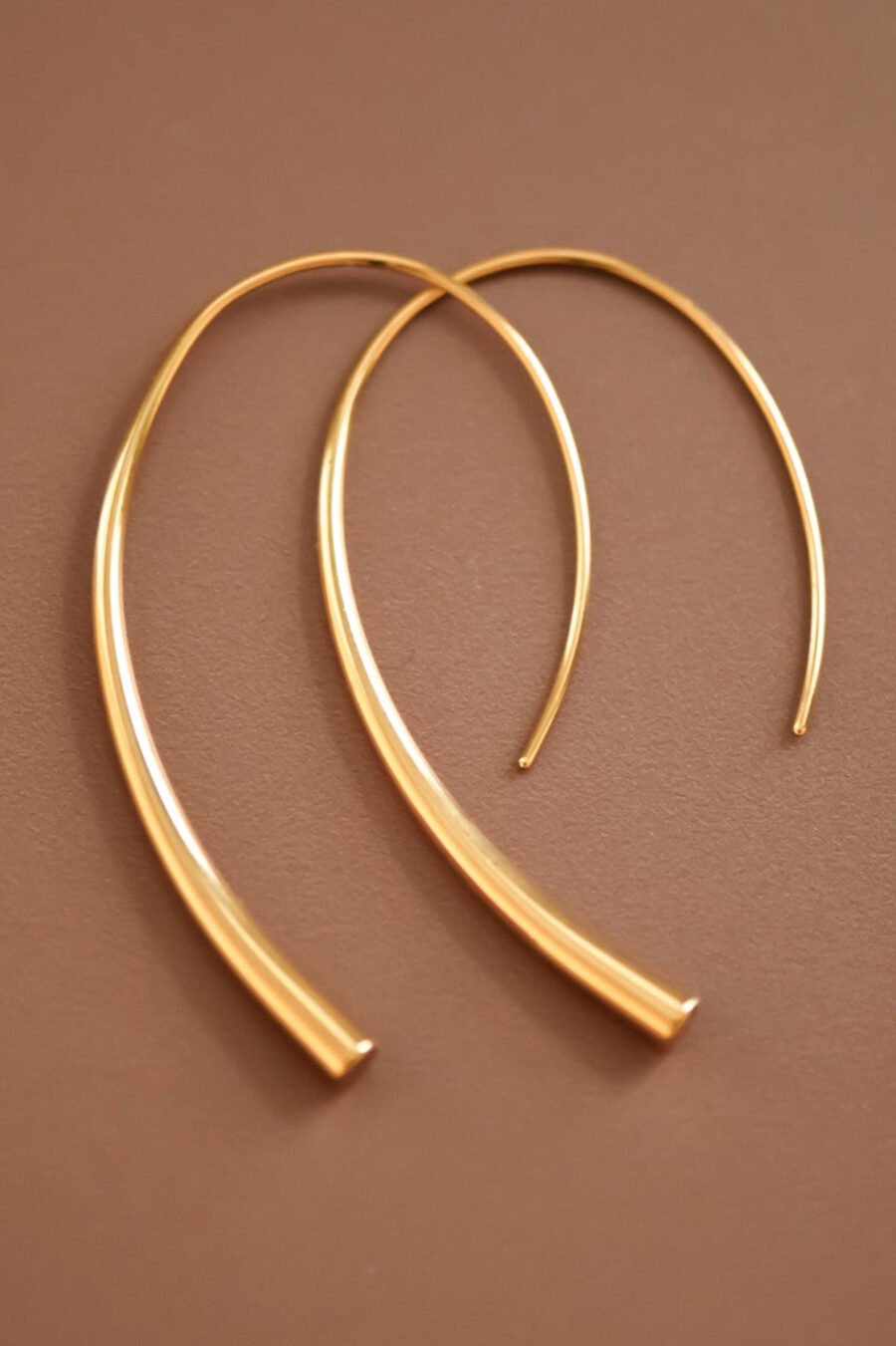 18K Gold Plated Waterproof Stainless Steel Hoop Earrings - 7063