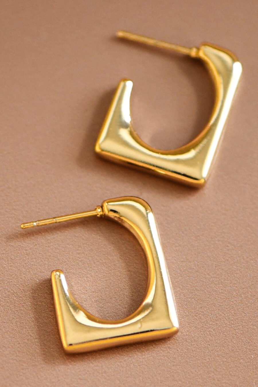 18K Gold Plated Waterproof Stainless Steel Hoop Earrings - 7096