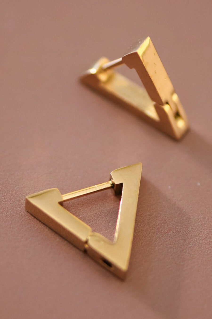 18K Gold Plated Waterproof Stainless Steel Hoop Earrings - 7113