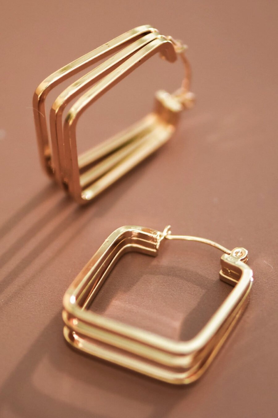 18K Gold Plated Waterproof Stainless Steel Hoop Earrings - 7100