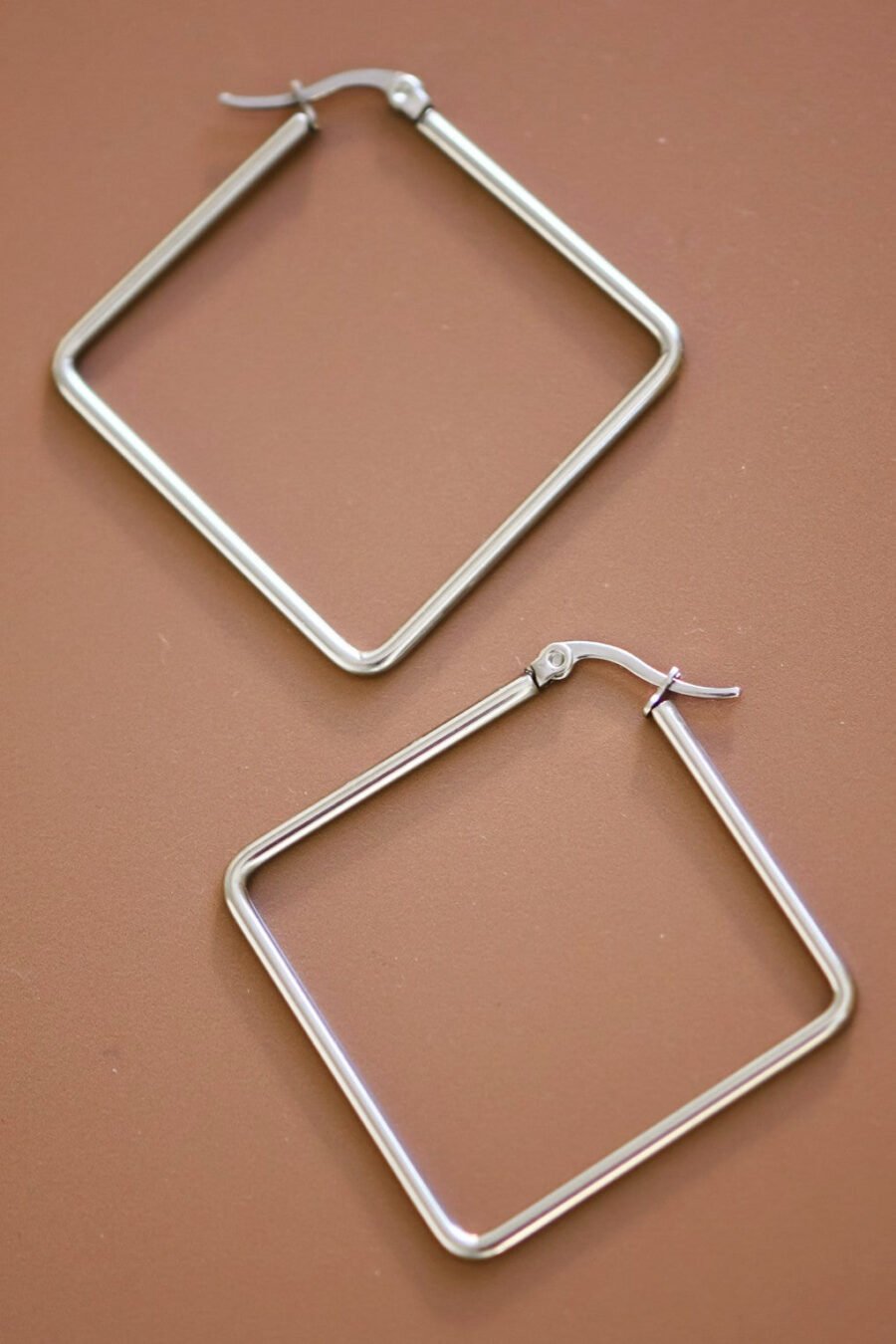 Tarnish-Resistant Waterproof Stainless Steel Hoop Earrings - 7152