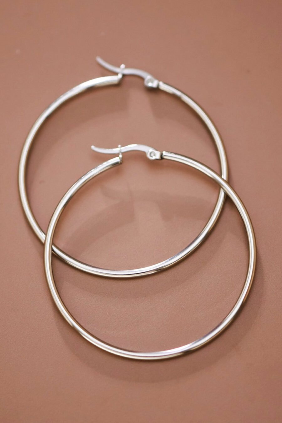 Tarnish-Resistant Waterproof Stainless Steel Hoop Earrings - 7146