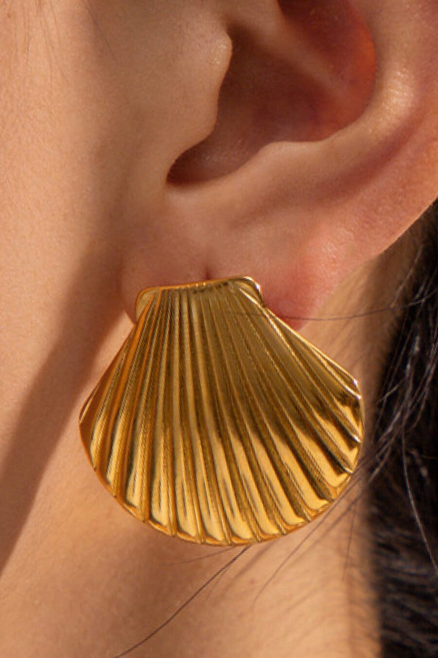 18K Gold Plated Waterproof Stainless Steel Stud Earrings - 7182