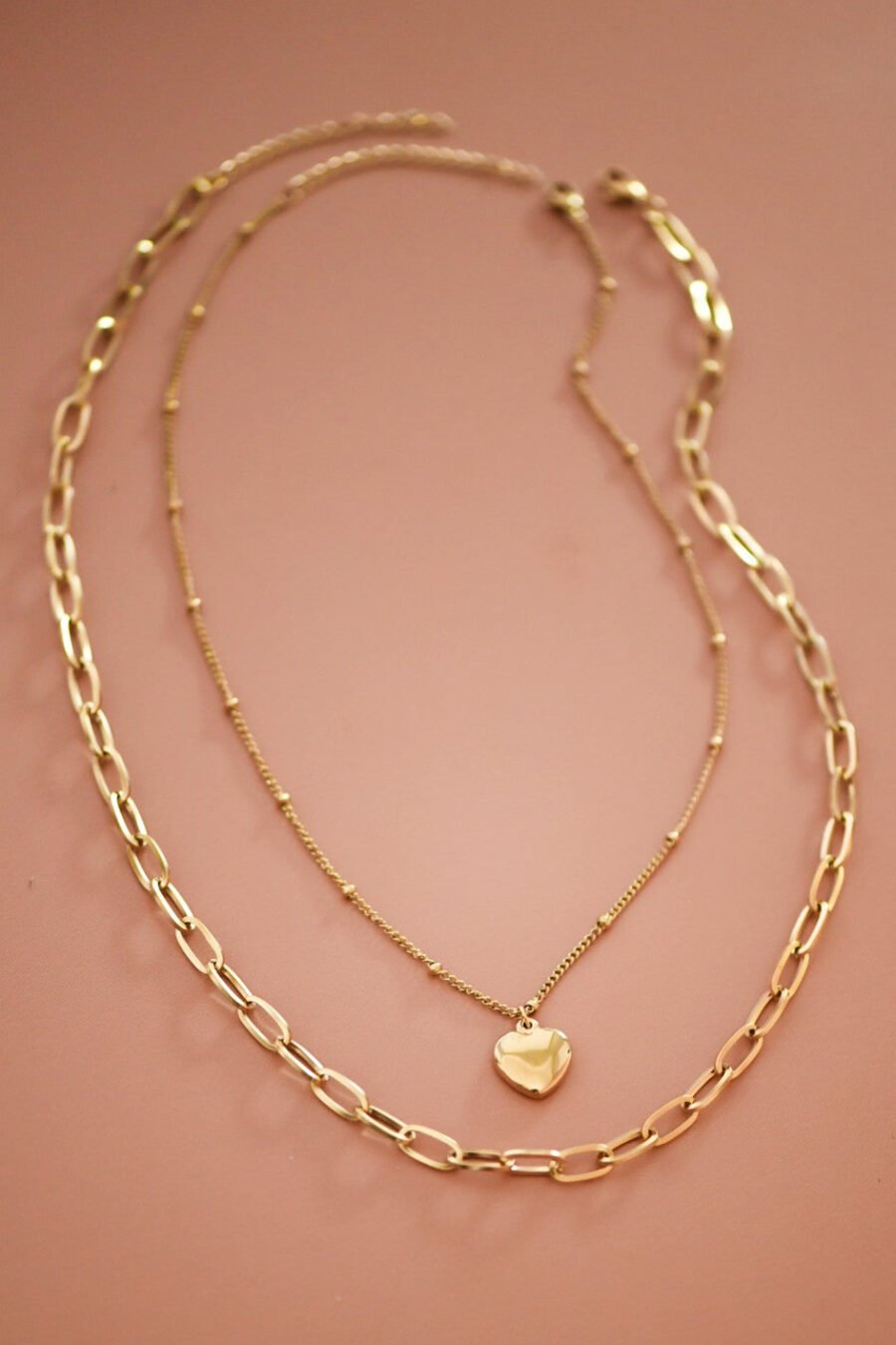 18K Gold Plated Waterproof Stainless Steel Chain Necklace - 7343