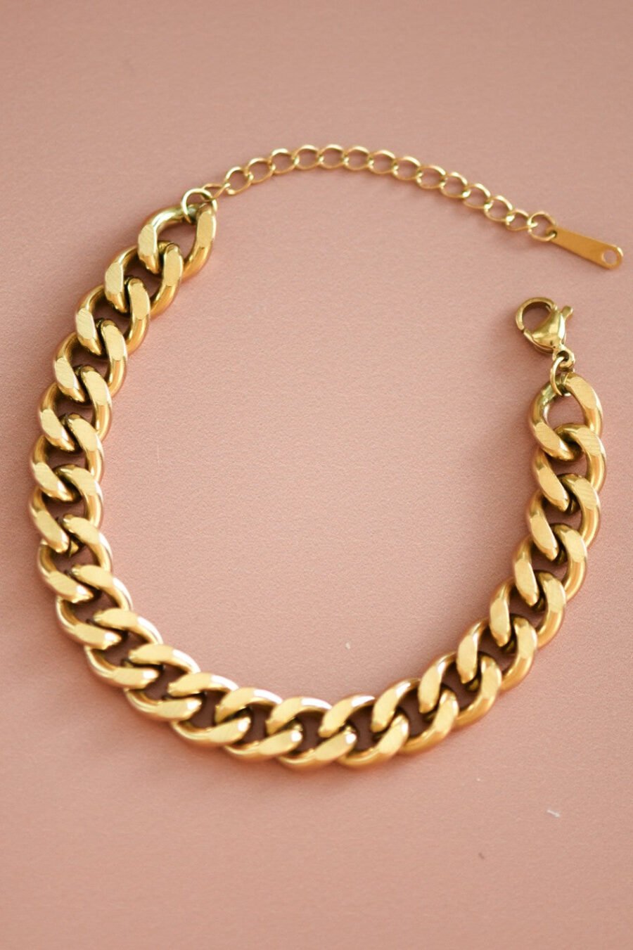 18K Gold Plated Waterproof Stainless Steel Chain Bracelet - 7437