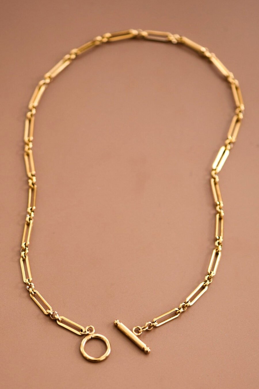 18K Gold Plated Waterproof Stainless Steel Chain Necklace - 7477