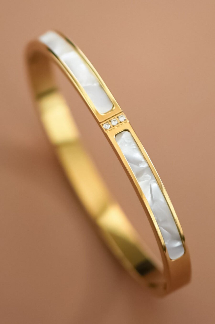 18K Gold Plated Waterproof Stainless Steel Bangle - 7493