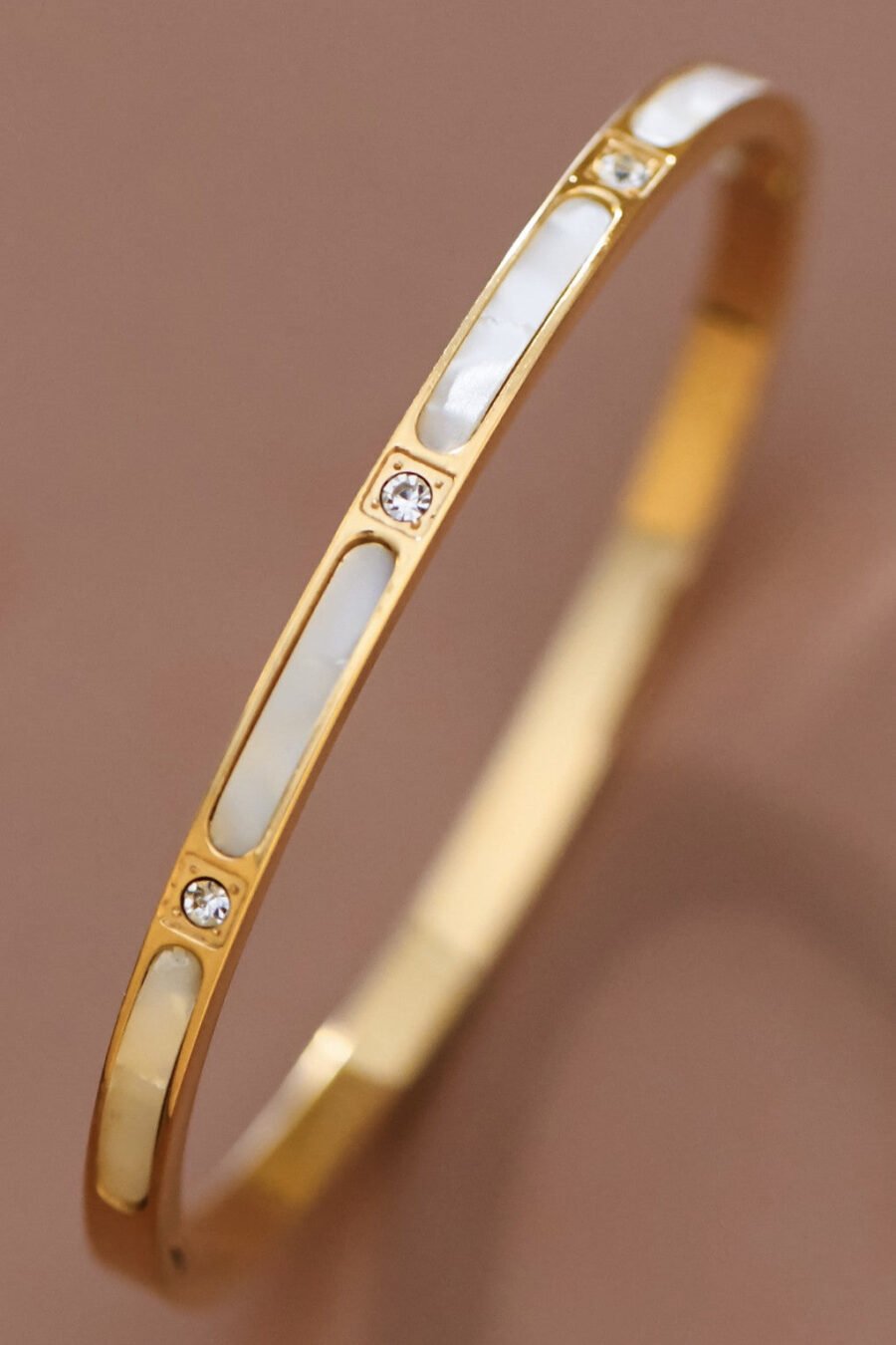 18K Gold Plated Waterproof Stainless Steel Bangle - 7604