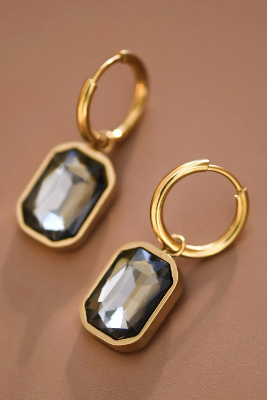 18K Gold Plated Waterproof Stainless Steel Drop Earrings - 7656