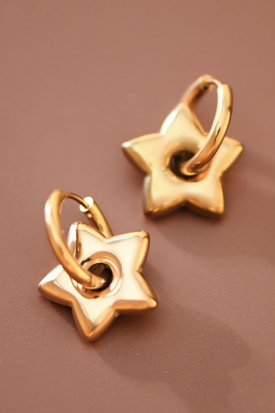 18K Gold Plated Waterproof Stainless Steel Drop Earrings - 7654