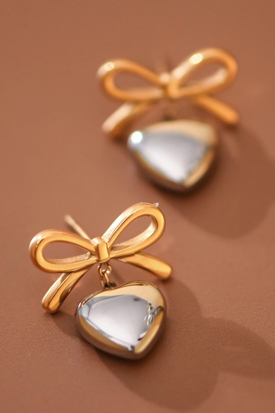 18K Gold Plated Waterproof Stainless Steel Drop Earrings - 7752