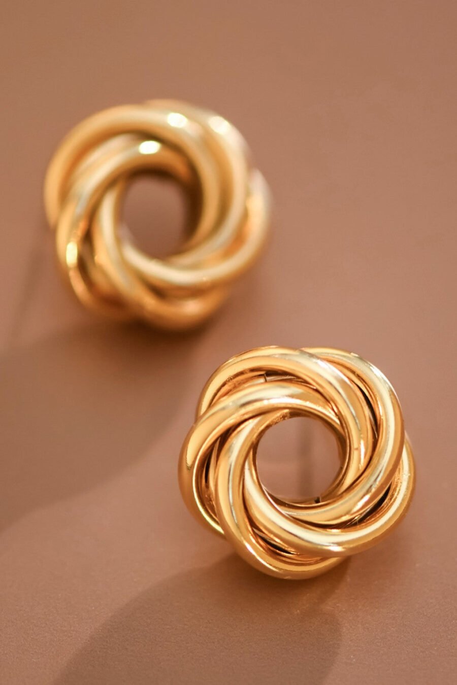 18K Gold Plated Waterproof Stainless Steel Stud Earrings - 7786