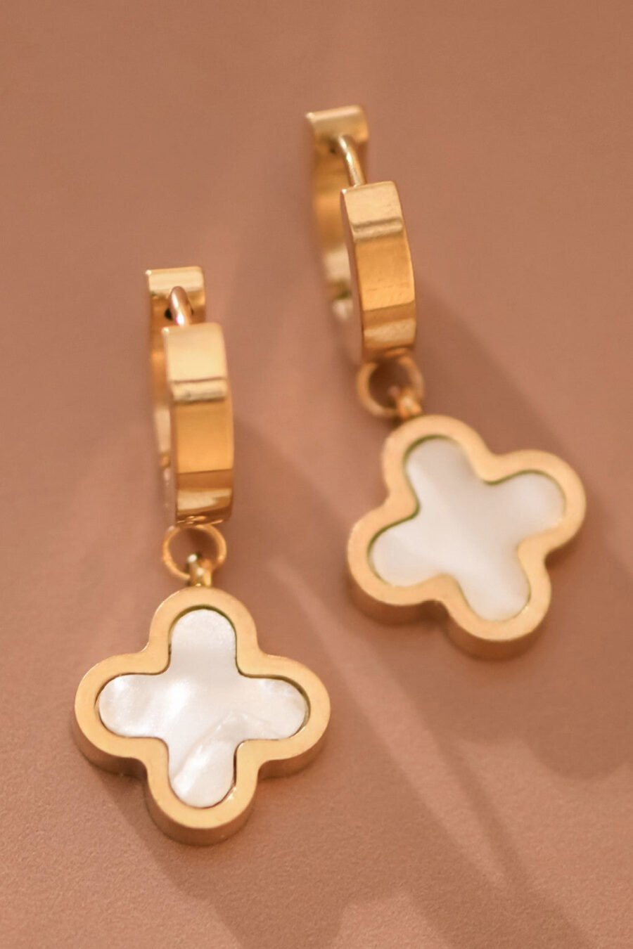 18K Gold Plated Waterproof Stainless Steel Drop Earrings - 7776