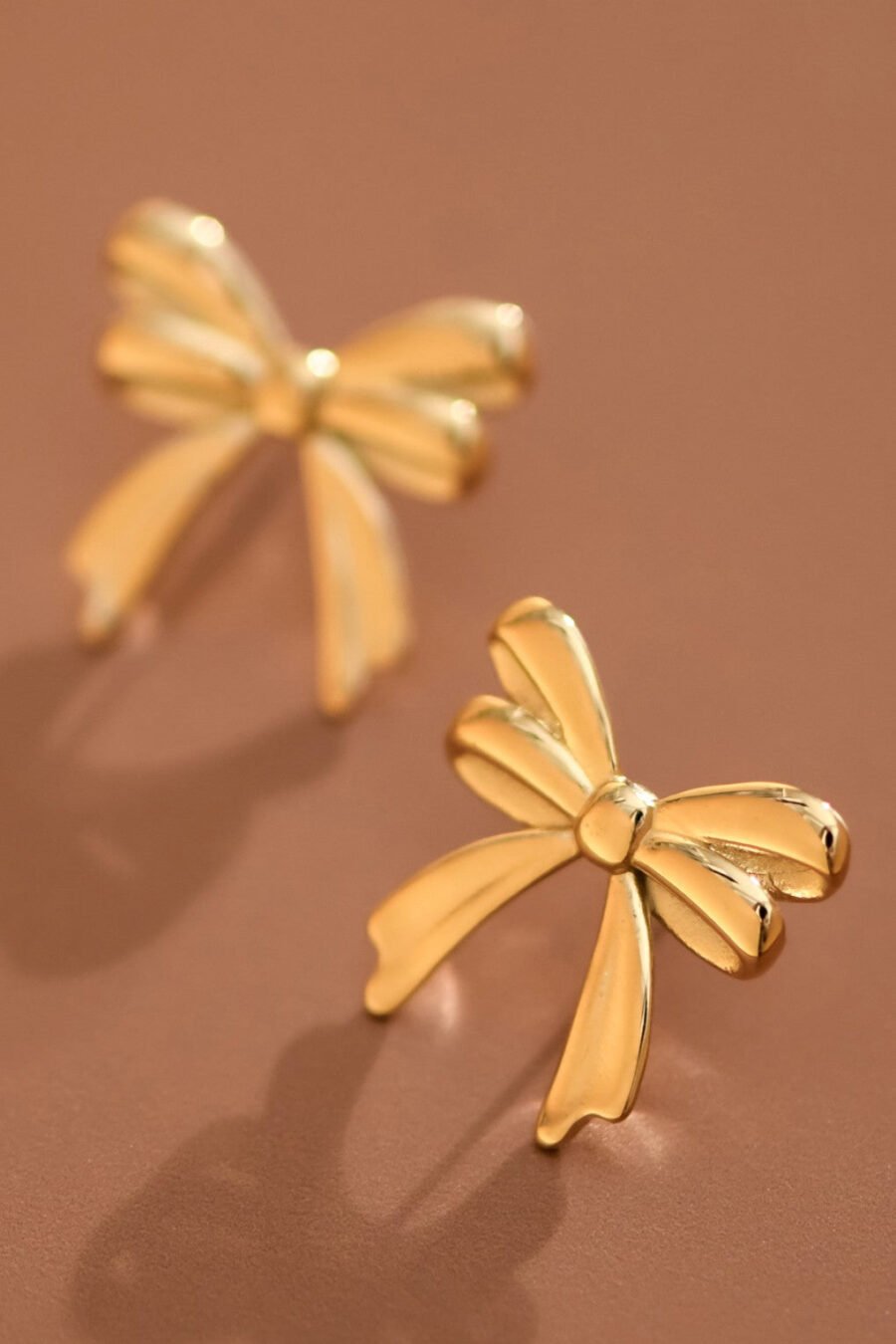 18K Gold Plated Waterproof Stainless Steel Stud Earrings - 7749