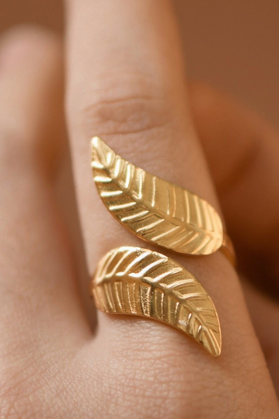 18K Gold Plated Waterproof Stainless Steel Ring - 7939