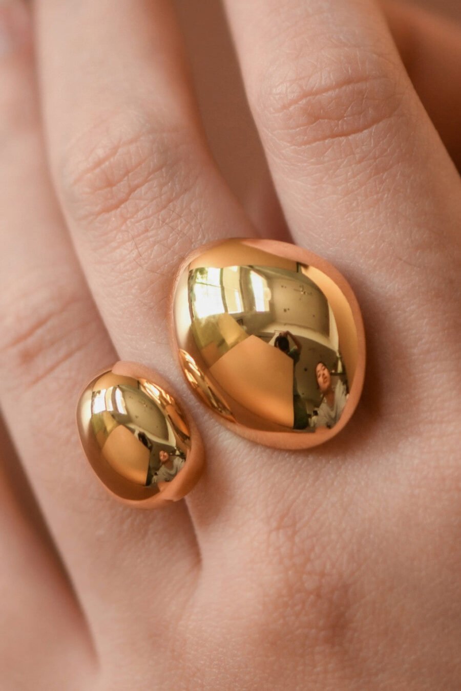 18K Gold Plated Waterproof Stainless Steel Ring - 7962