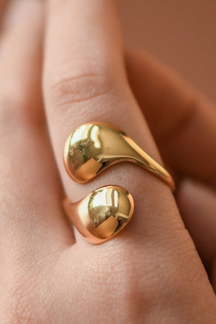 18K Gold Plated Waterproof Stainless Steel Ring - 7971