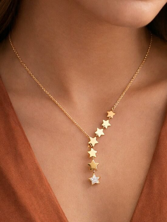 18K Gold Plated Waterproof Stainless Steel Chain Necklace - 6861