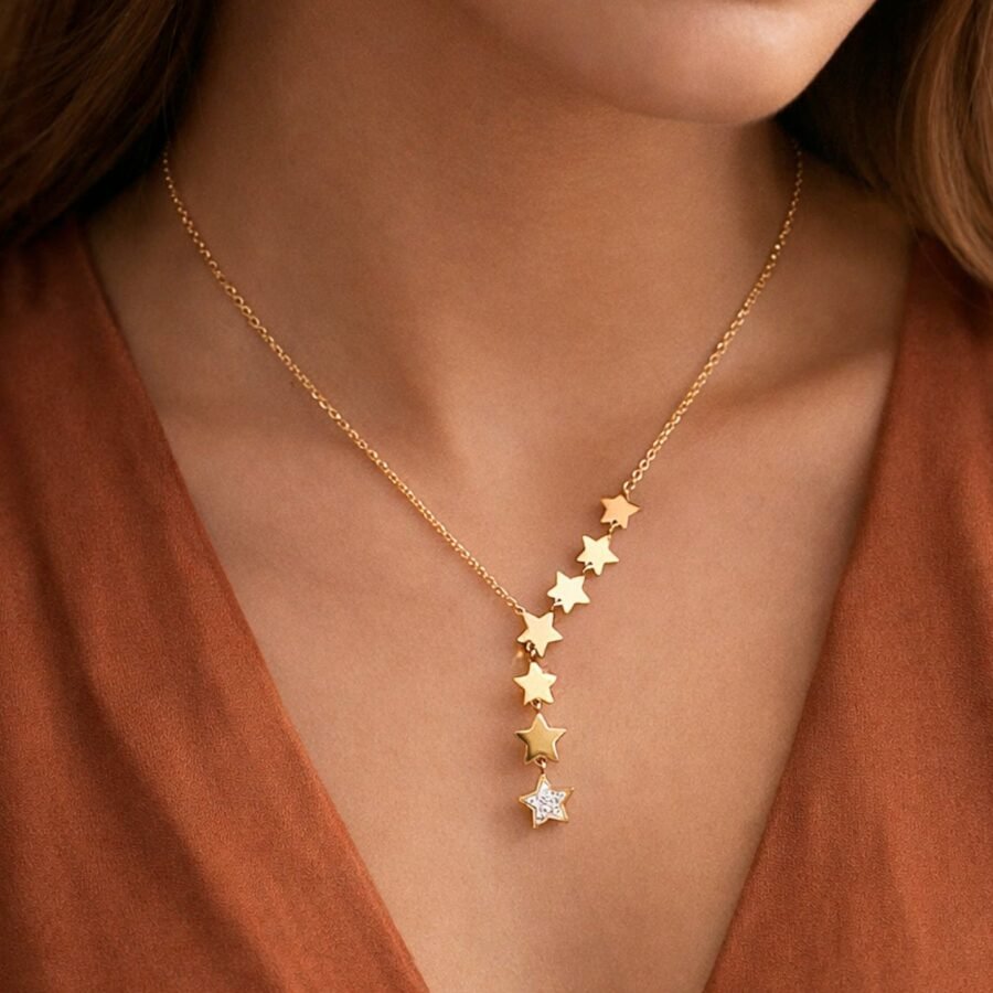 18K Gold Plated Waterproof Stainless Steel Chain Necklace - 6861