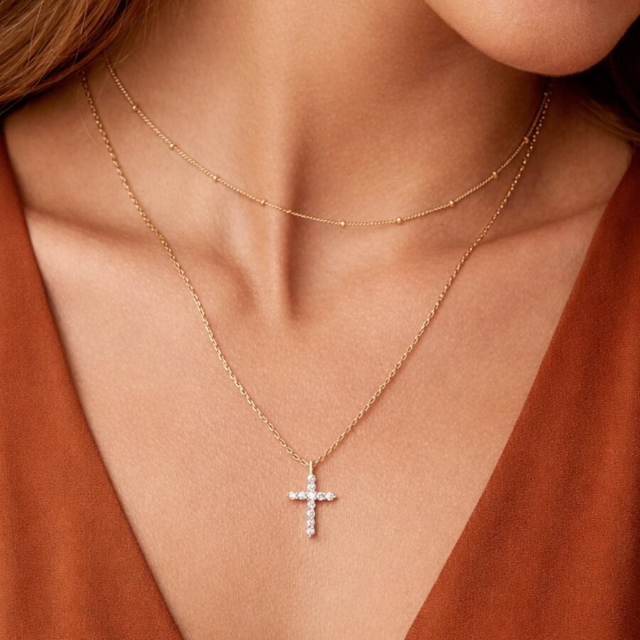 18K Gold Plated Waterproof Stainless Steel Chain Necklace - 7812