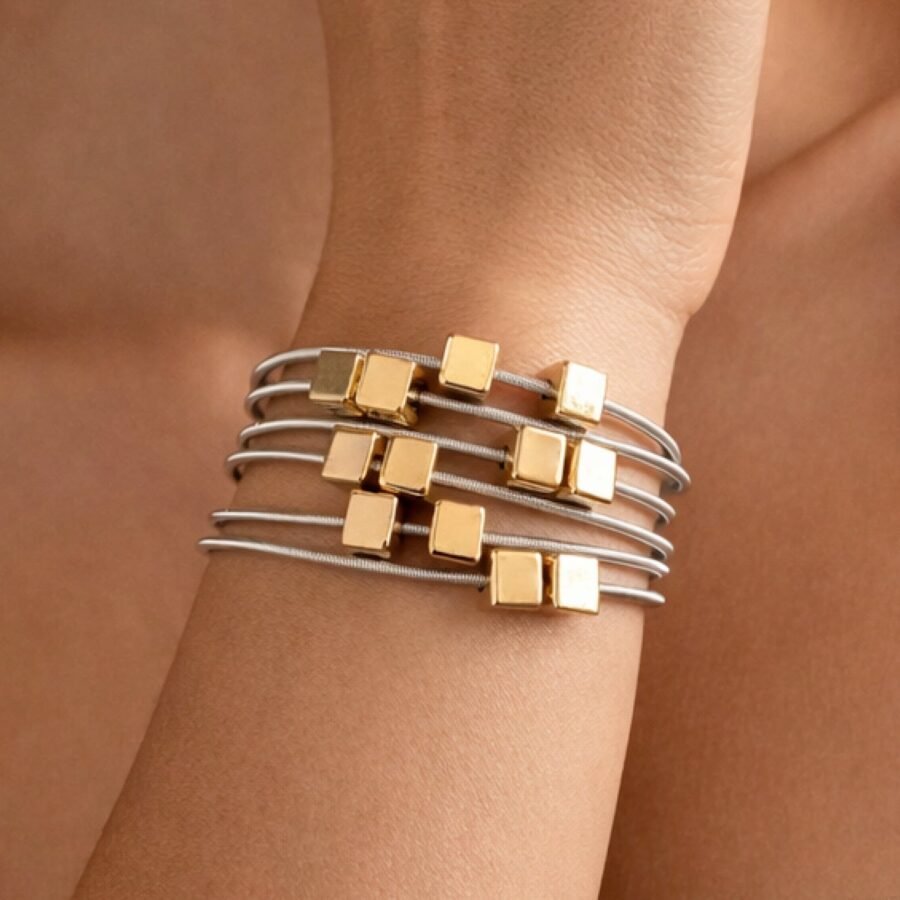 Stretchy Layered Guitar String Bracelet Set - 6022