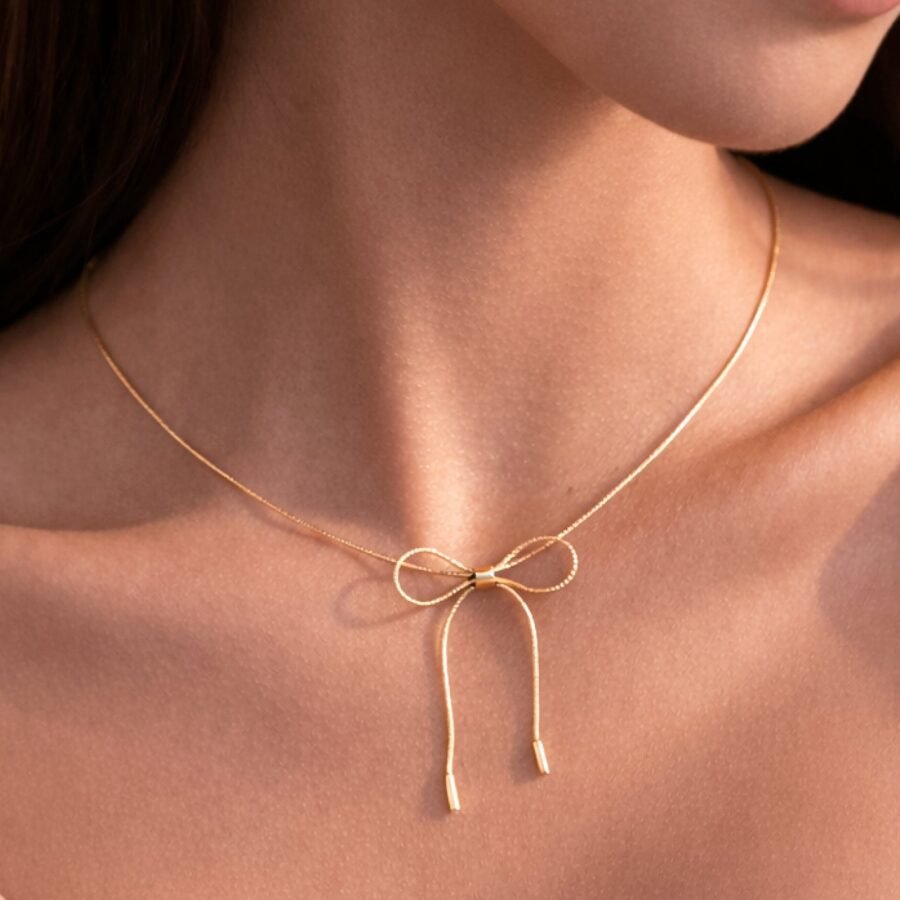 18K Gold Plated Waterproof Stainless Steel Chain Necklace - 7413