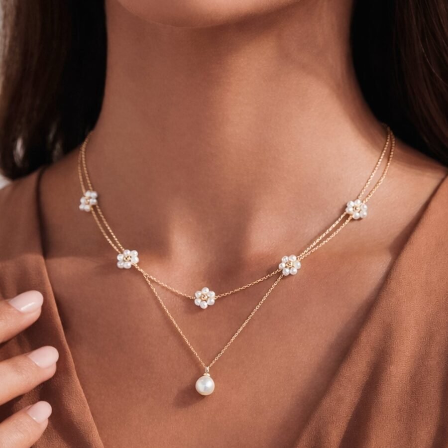 18K Gold Plated Waterproof Stainless Steel Chain Necklace - 7811